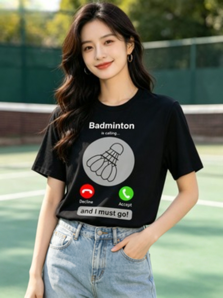Damska koszulka do badmintona  – Badminton Quotes Short recenzja i cena